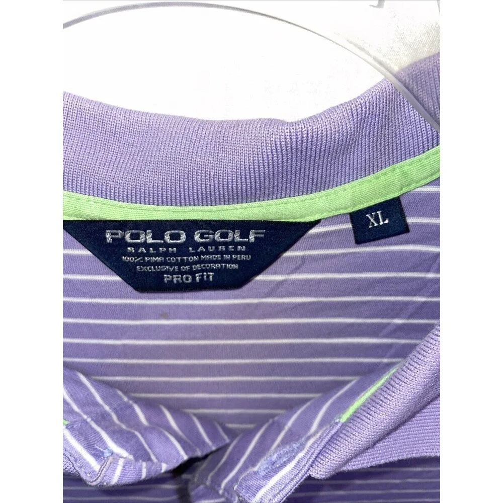 Polo Golf Ralph Lauren Men’s Polo Shirt Size XL Purple Striped Athleisure Tennis